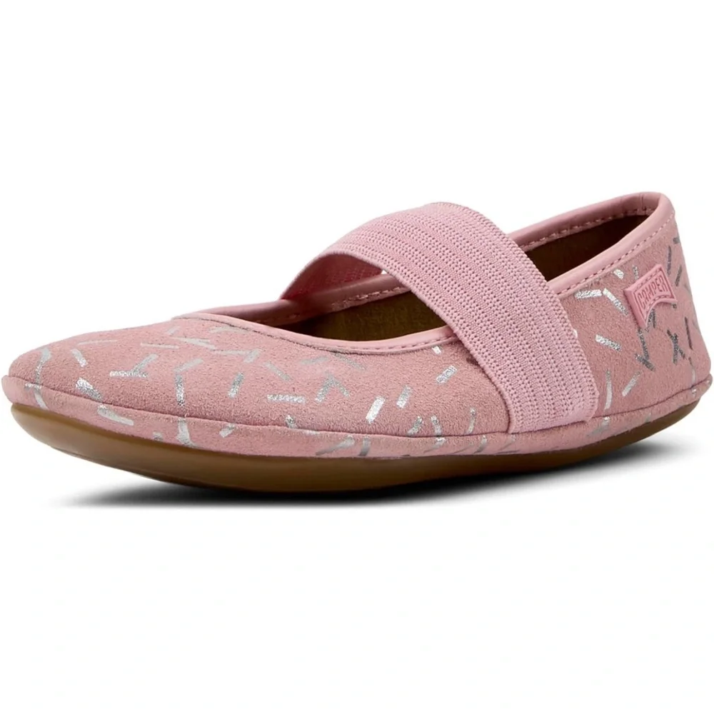 Camper Pink Mary Jane Shoes with Silver Sparkle Accents - Picture 4 of 6